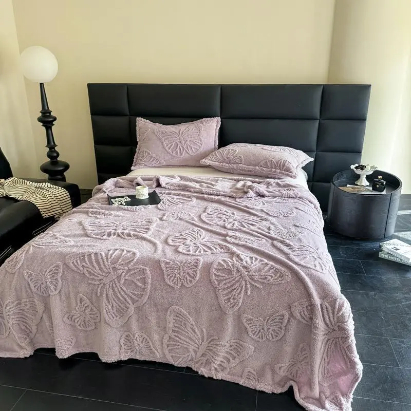 Solid Color Jacquard Blanket, Soft Comfortable Skin-friendly Nap Blanket, Multifunctional Cool Bedroom Bedding Blankets for Home Office Travel