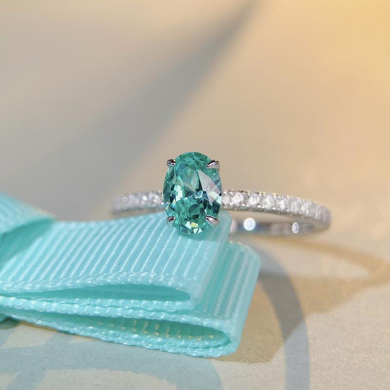 【T8】925 Sterling Silver Oval Shape CZ Ring 3