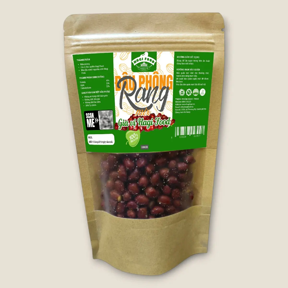Đậu phộng rang mix gia vị Hagi Food - Không chất bảo quản - 100% tự nhiên