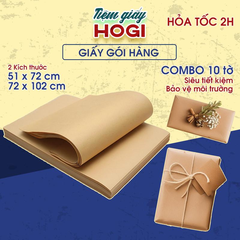  10 tờ giấy xi măng gói quà giấy kraft gói hoa gói hàng HOGI dày 70gsm kích thước 51x72 72x102 đa năng 