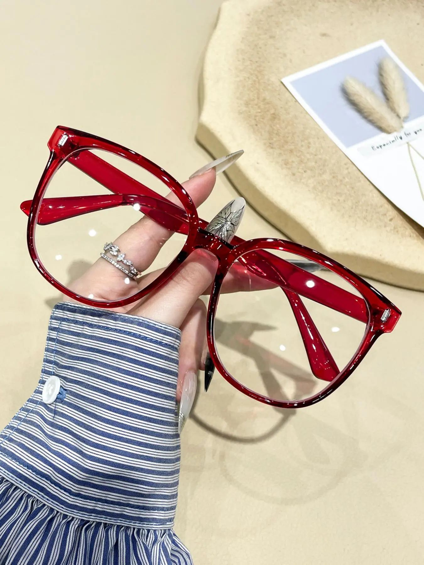 Women's Fashionable Square Frame Eyeglasses, Casual Trendy Anti-blue Light Eyeglasses for Everyday Use, Fashion Accessories for Outdoor Activities