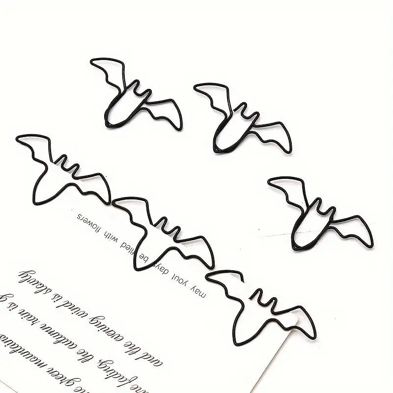 Bat Shaped Paper Clip (20pcs), Metal Bookmark Binder Clip, Document Organizer, File Holder Accessories for School and Home Use 3