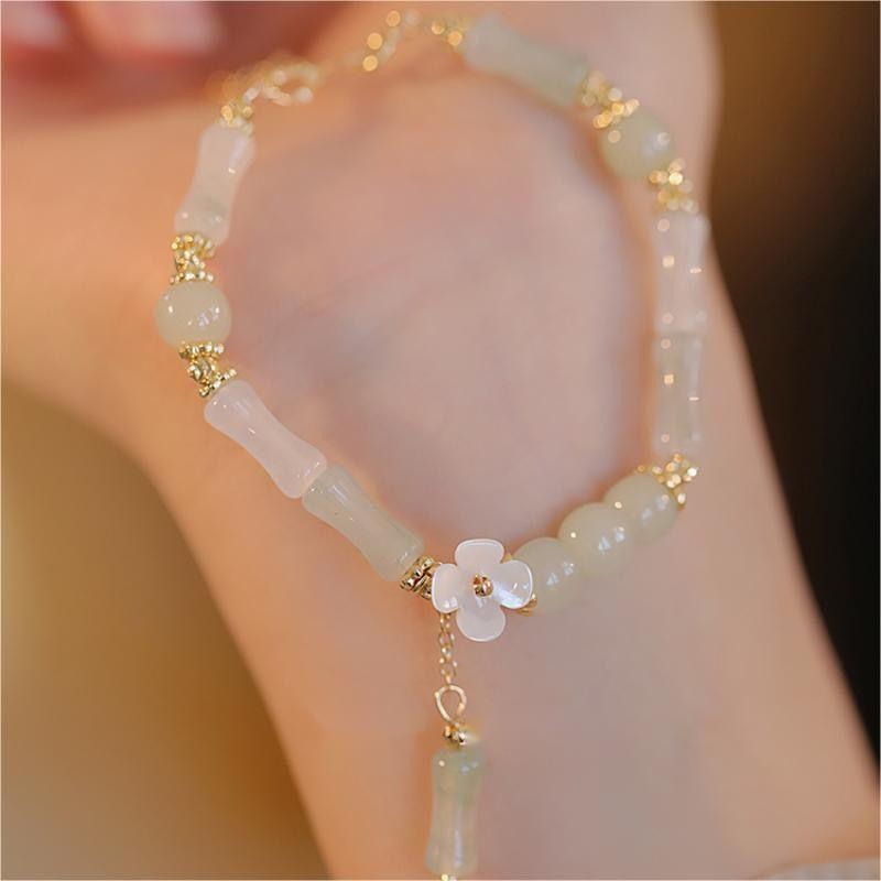 Vòng Tay Quyến Rũ, Nở Hoa, Đồ Trang Sức Đính Cườm Lấy Cảm Hứng Từ Tre Thanh Lịch, Quà Tặng BFF, Đồ Trang Sức Làm Sáng Da 1