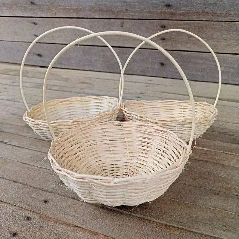 keranjang rotan snack tangkai isi 10 pcs ukuran diameter 13 cm 0