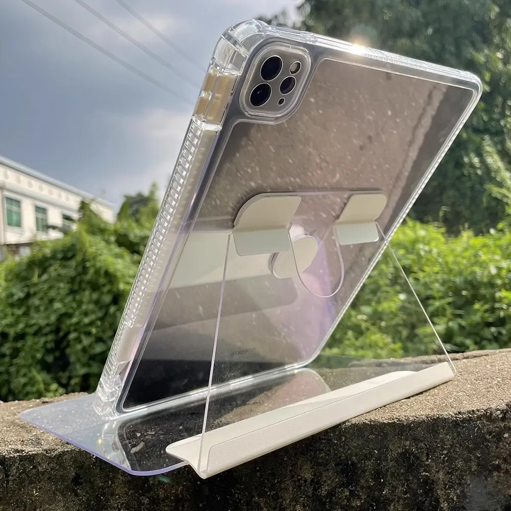Rotatable ICE Crystal Acrylic Hard Case For iPad A17 Pro 7th Gen Mini 2024 Mini 7 8.3 inch Pro 11 Air 11 6 5 4 3Pro 2 1 10th 10.9 10.2 9.7 Mini 6 Pro12.9 Air 13 With Pencil Holder