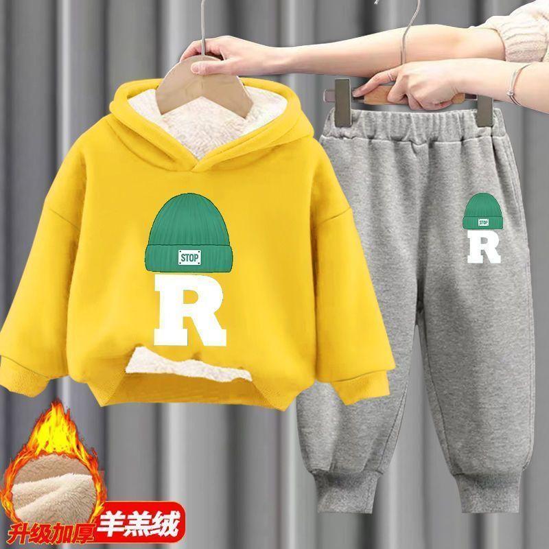 Product Introduction of Bộ Áo Len Lót Lông Cừu Cho Bé Trai Và Trẻ Em, Hai Mảnh, Có Mũ Trùm Đầu, Thích Hợp Cho Bé Và Trẻ Em, Quần Áo Mùa Thu Và Mùa Đông, Thời Trang, Năm 2025 13