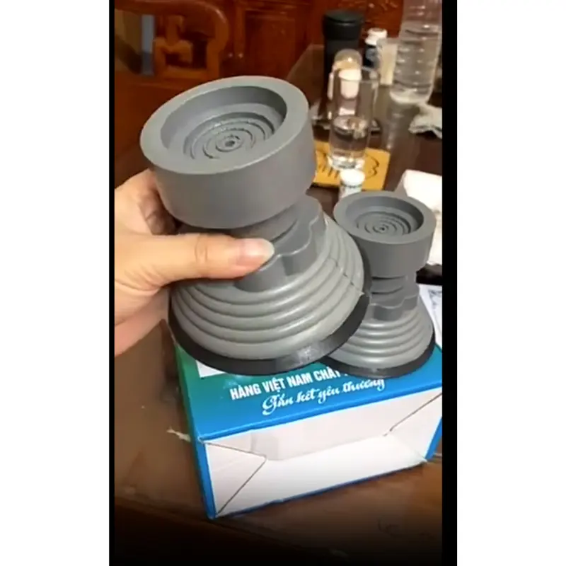 Bộ 4 chân chống rung tăng giảm cho máy giặt, tủ lạnh - Đế cao su chống trượt 6