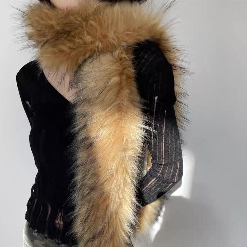 Khăn Quàng quàng cổ lông giả dài, phong cách Cổ Điển dài 180cm, thích hợp cho bữa tiệc và các hoạt động ngoài trời, khăn quấn sang trọng, lông dày và mềm mại, trang trí lông, thích hợp cho phụ nữ và nam giới, ấm cổ và giảm thanh 1