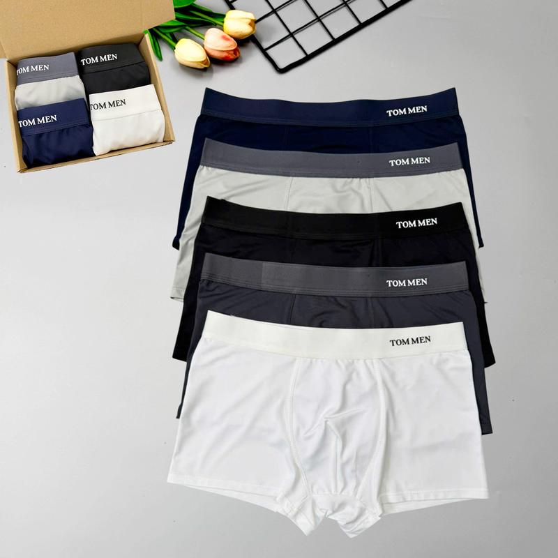 Tommen chữ nổi Quần sịp nam thun lạnh combo quần lót nam co giãn 4 chiều thoáng mát thấm hút mồ hôi Quần boxer/ Quần đùi Menswear