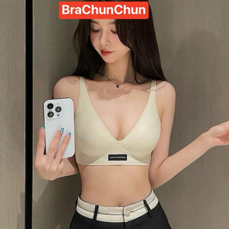 Áo bra đệm mỏng không gọng ôm gọn v1 nâng đẩy nhẹ nhàng chất cotton lạnh mềm mát women nữ C3 Kem Voi Top