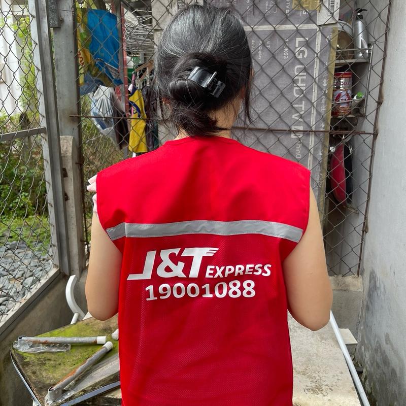 Áo ghile đồng phục giao hàng jt, chất vải kaki kết hợp lưới thoáng mát Menswear Nam Jacket