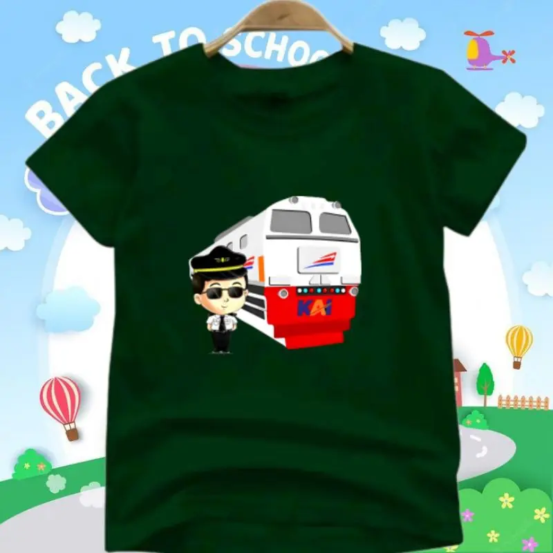KGZ Kaos Anak Kereta Api KAI ( 2-10 Tahun ) Untuk Cewek Cowok Katun 6
