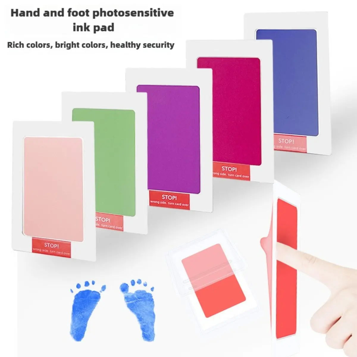 Newborn Baby DIY Handprint Footprint Kit Ink Pads Photo Frame Handprint Toddlers Souvenir And Pet Cat Dog Paw Prints