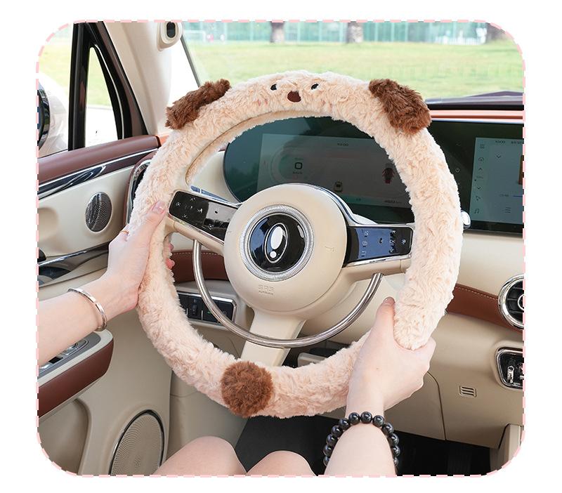 Product Introduction of Car Steering Wheel Cover Winter Cute Cartoon Car Warm Non-slip Handle Cover Creative Steering Wheel Cover All-season Car Accessories 3
