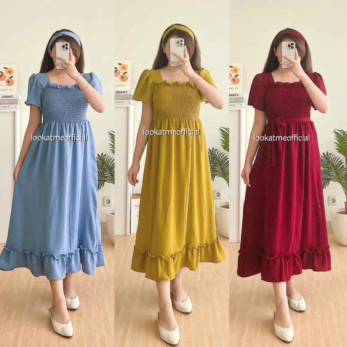 Camila Dres Wanita Bahan Crinkle Premium 178 casual panjang Dress Santai Pendek Tangan
