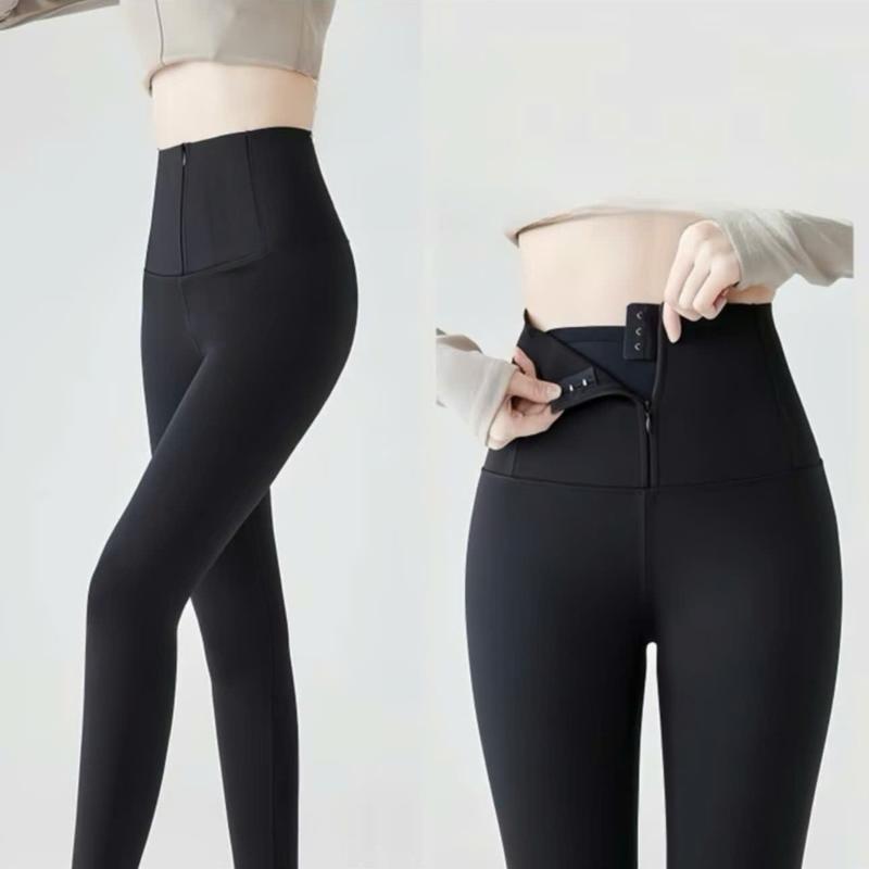  quần legging cạp cao khóa kéo chất liệu su Đúc mềm mịn 