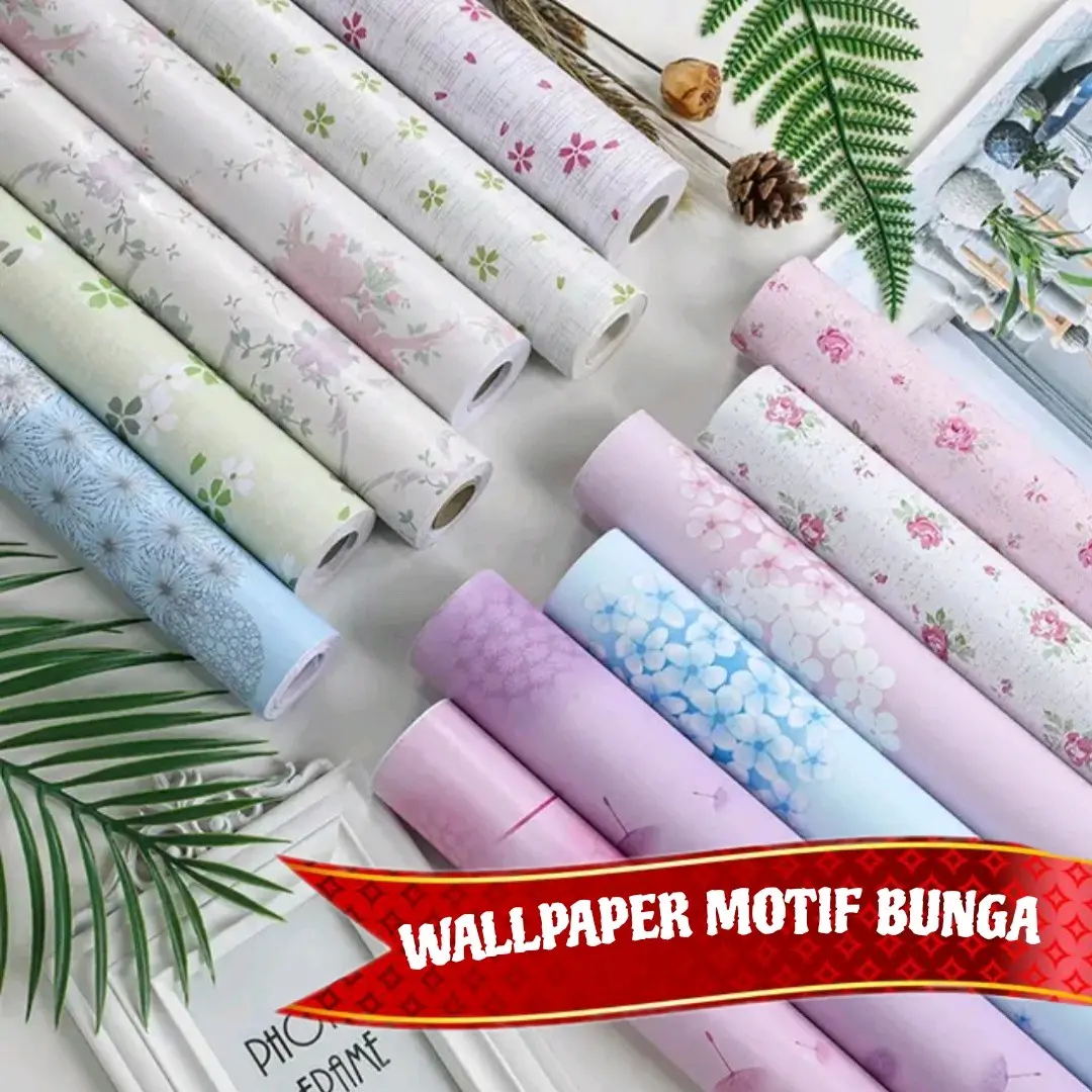 WALLPAPER STICKER BUNGA KLASIK SHABBY