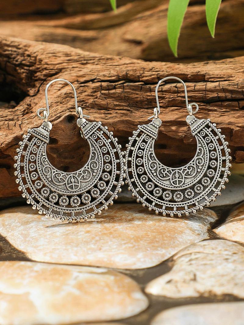 Product Introduction of Boho Style Hollow Out Design Dangle Earrings Set, Fashion Jewelry for Party, Daily Clothing Decor, Trendy All-match Jewelry for Birthday Gift 5