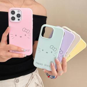 เคสโทรศัพท์, สไตล์ญี่ปุ่นและเกาหลี, เข้ากันได้กับ Apple 16 Pro Max, เคสซิลิโคนป้องกันสำหรับผู้หญิง, คอลเลกชันกระต่ายน่ารัก KT, iPhone 13 ใหม่, 15 Pro, ปกเต็ม, กันกระแทก, เหมาะสำหรับผู้หญิง