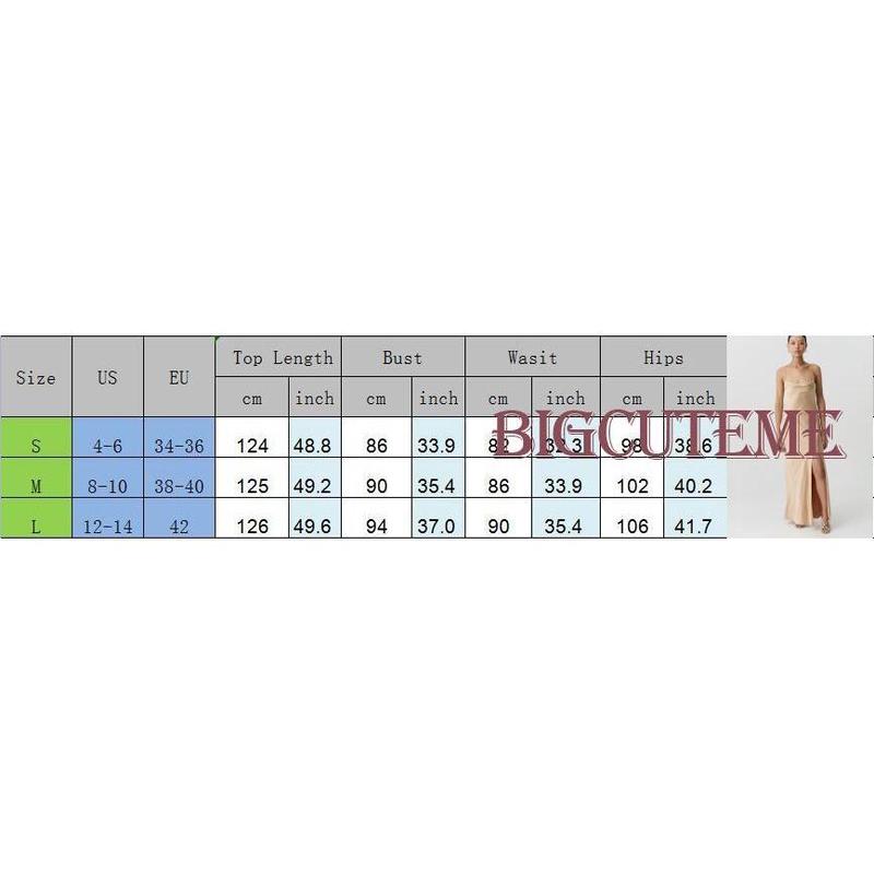 Product Introduction of Women Satin Backless Split Slip Long Dress for Party Solid Color 7