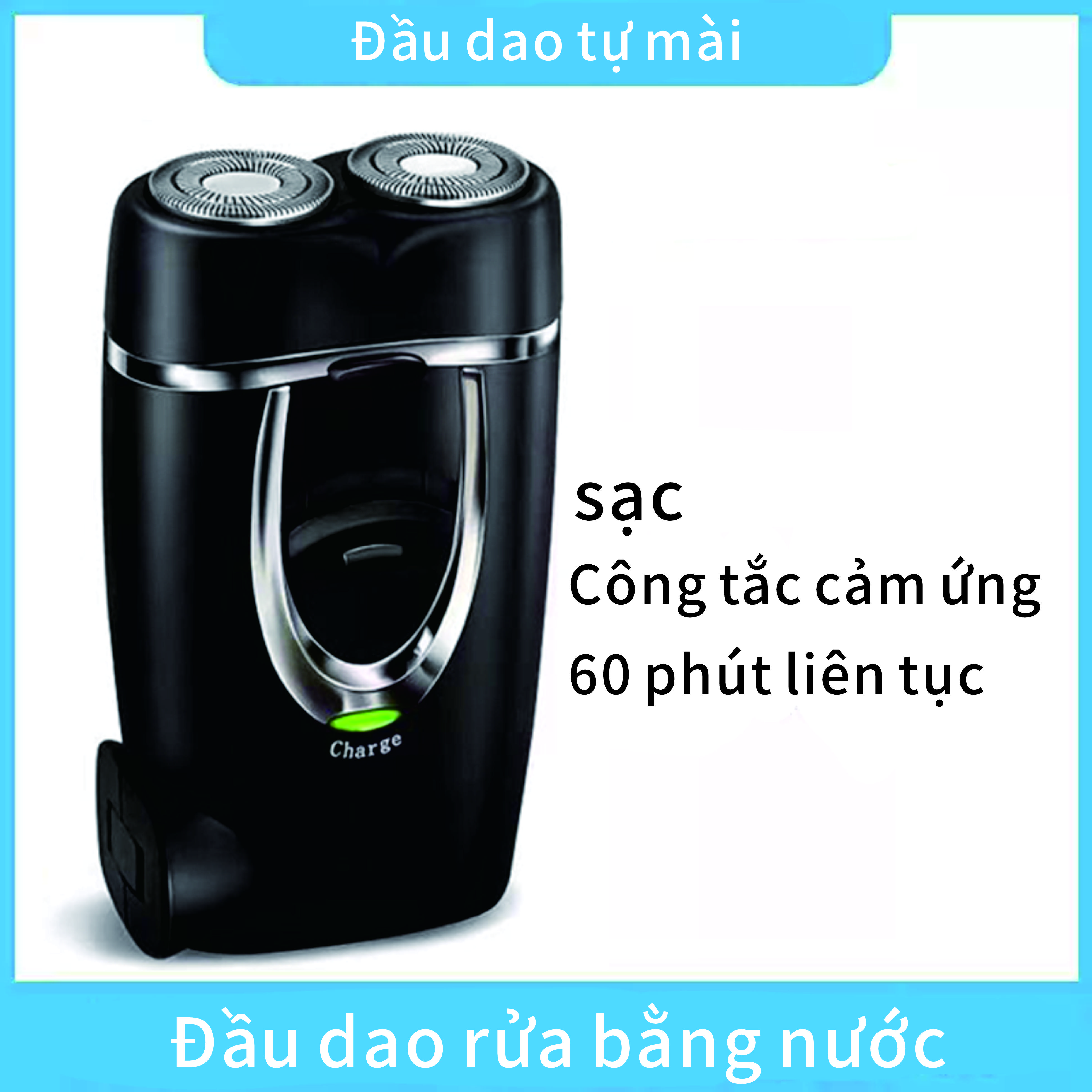 [Free Ship] Máy cạo râu đôi không dây, lưỡi dao tự động mài, đầu nổi đa chiều, tiện lợi khi mang đi xa cay  cao