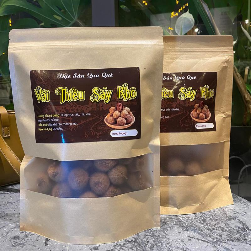 Vải thiều sấy khô Lục Ngạn Bắc Giang Túi 1kg Snack Ăn Vặt