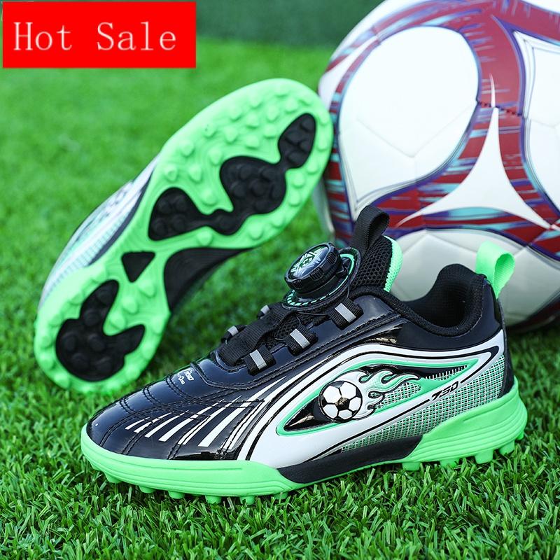 New Rotating Button Football Shoes for Children's Campus Students Artificial Grass Professional Training Sports Shoes 0