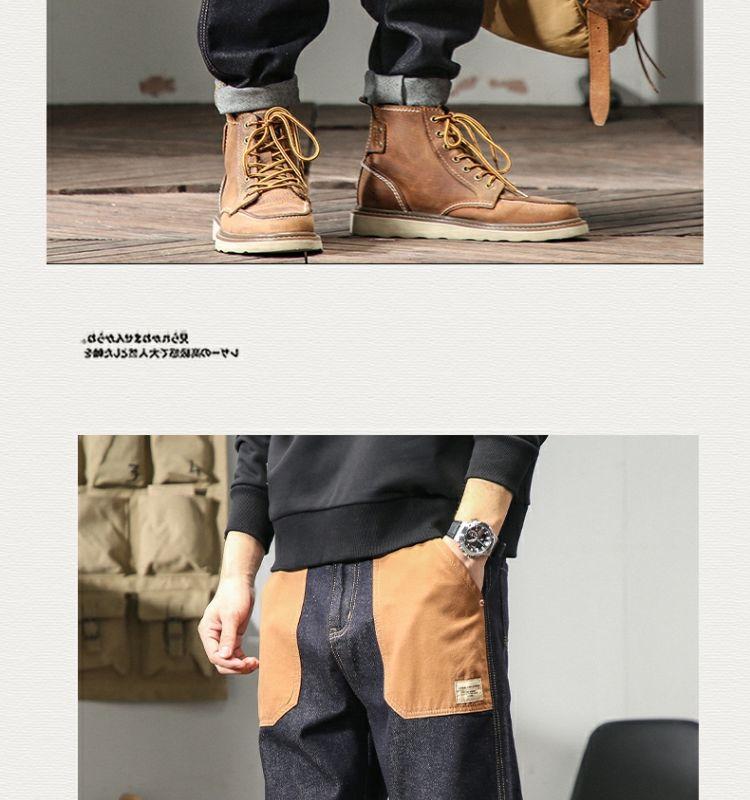 Product Introduction of Design Sense Special-Interest Fashion Brand American Heavy Jeans Men's 2023 New Loose Straight plus Size Men's Fashionable Trousers 9