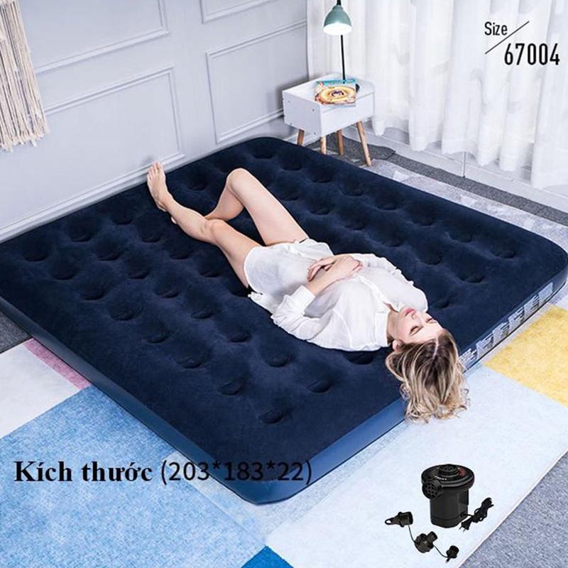 Nệm Hơi Đệm Hơi Cao Cấp - Nệm Hơi Dùng Ở Nhà Hoặc Đi Đã ngoại Picnic Đệm hơi BestWay Kèm Bơm Điện 2 Chiều Bag Túi Chống Bụi