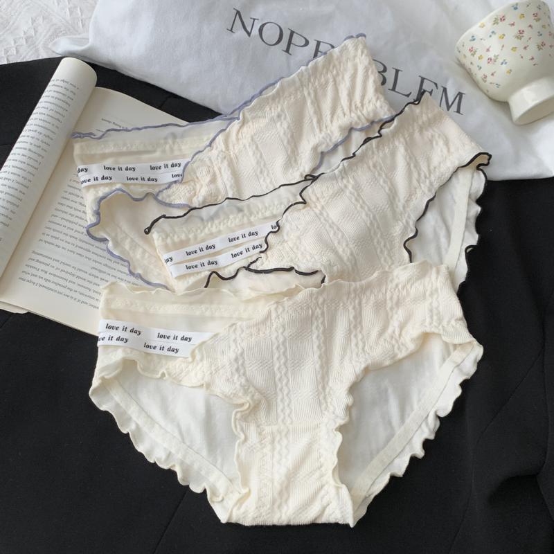Product Introduction of Modal Girl Underwear Women's Cotton Seamless All Cotton Pure Cotton Crotch Mid Waist Panties 4
