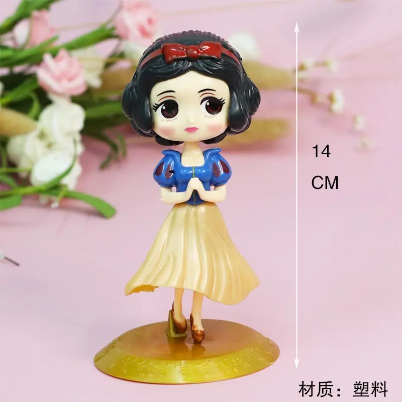 Princess Pajangan Kue Mainan Pajangan Hiasan Toppers Dekorasi Pesta Anak Princess Belle Mermaid Elsa Frozen Snow White 5