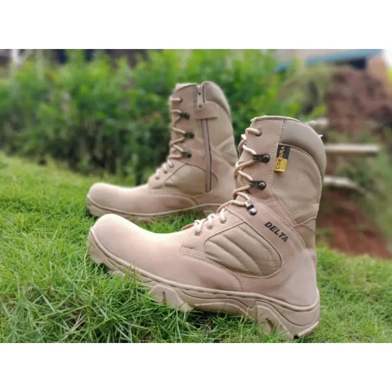 Sepatu Safety Pdl Delta Polpp Tactical Ujung Besi 8 inci Coklat