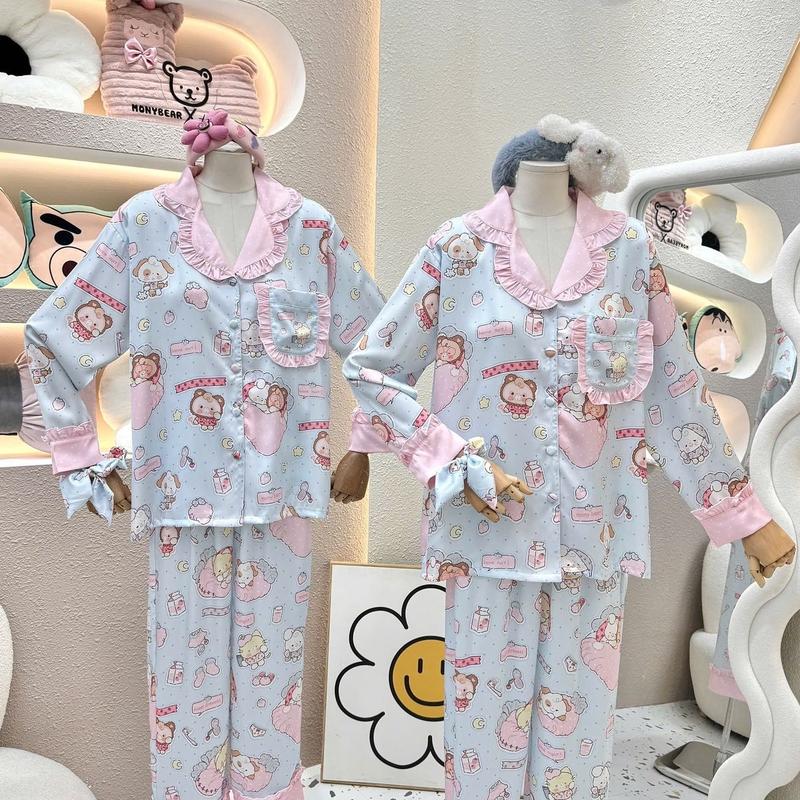￼BỘ PIJAMA MONYBEAR TDQD MÈO TRẮNG PHỐI BÈO HỒNG ( kèm CỘT TÓC ) 2