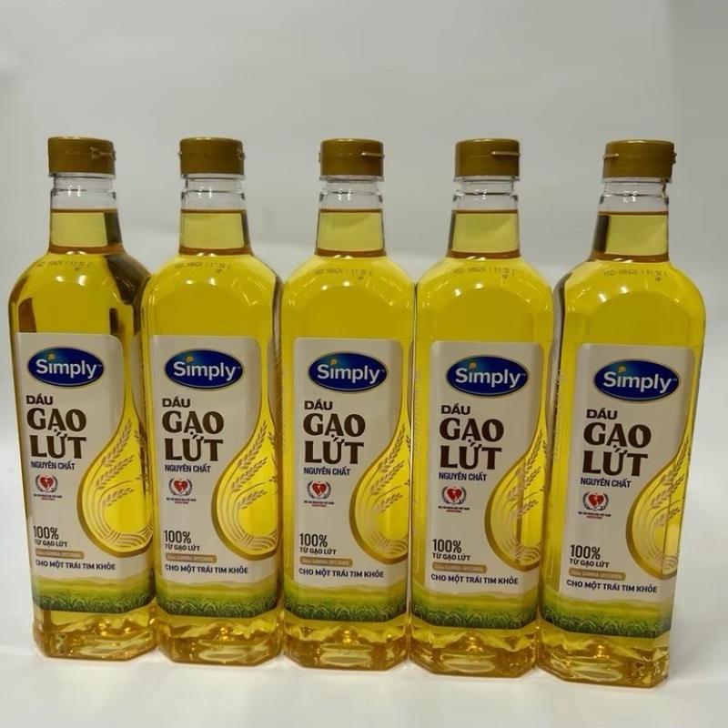  Combo 5 chai dầu simply gạo lứt 1lit Dầu Ăn 