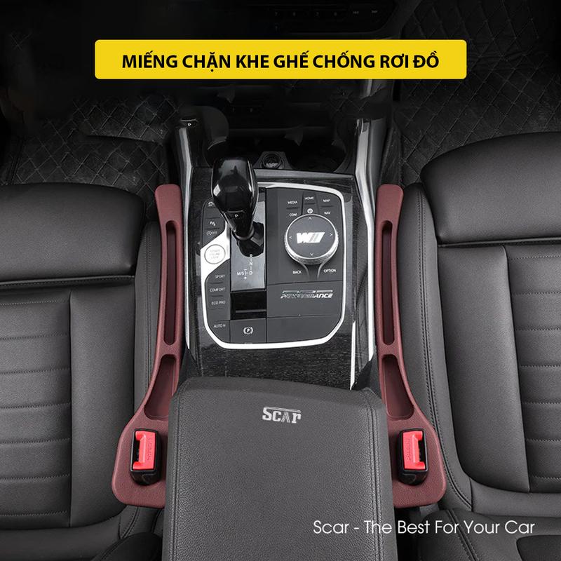 Miếng lót chặn khe ghế ngồi ô tô chống rơi đồ mềm dẻo dễ dàng lắp đặt Miếng lót khe ghế nội thất ô tô scarvn
