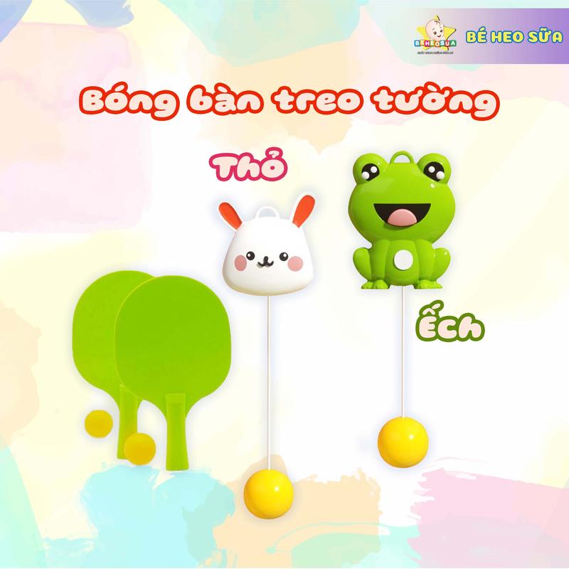 Bóng bàn treo tường - Đồ chơi vận động - rèn luyện phản xạ cho bé