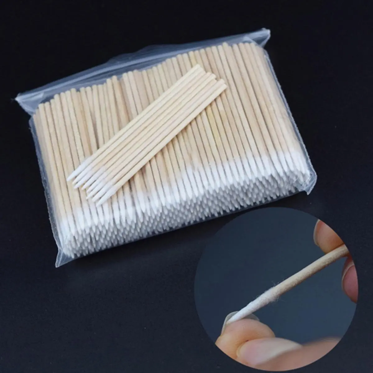 Disposable Cotton Swab Lint Free Micro Brushes Wood Cotton Buds Swabs Ear Clean Stick Eyelash Extension Glue Removing Tool