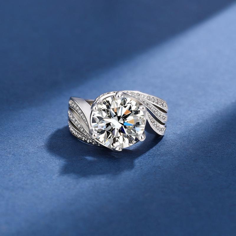 Product Introduction of 1pcs Zircon Finger Ring Silver Wedding Rings for Women Men Engagement Gifts 3