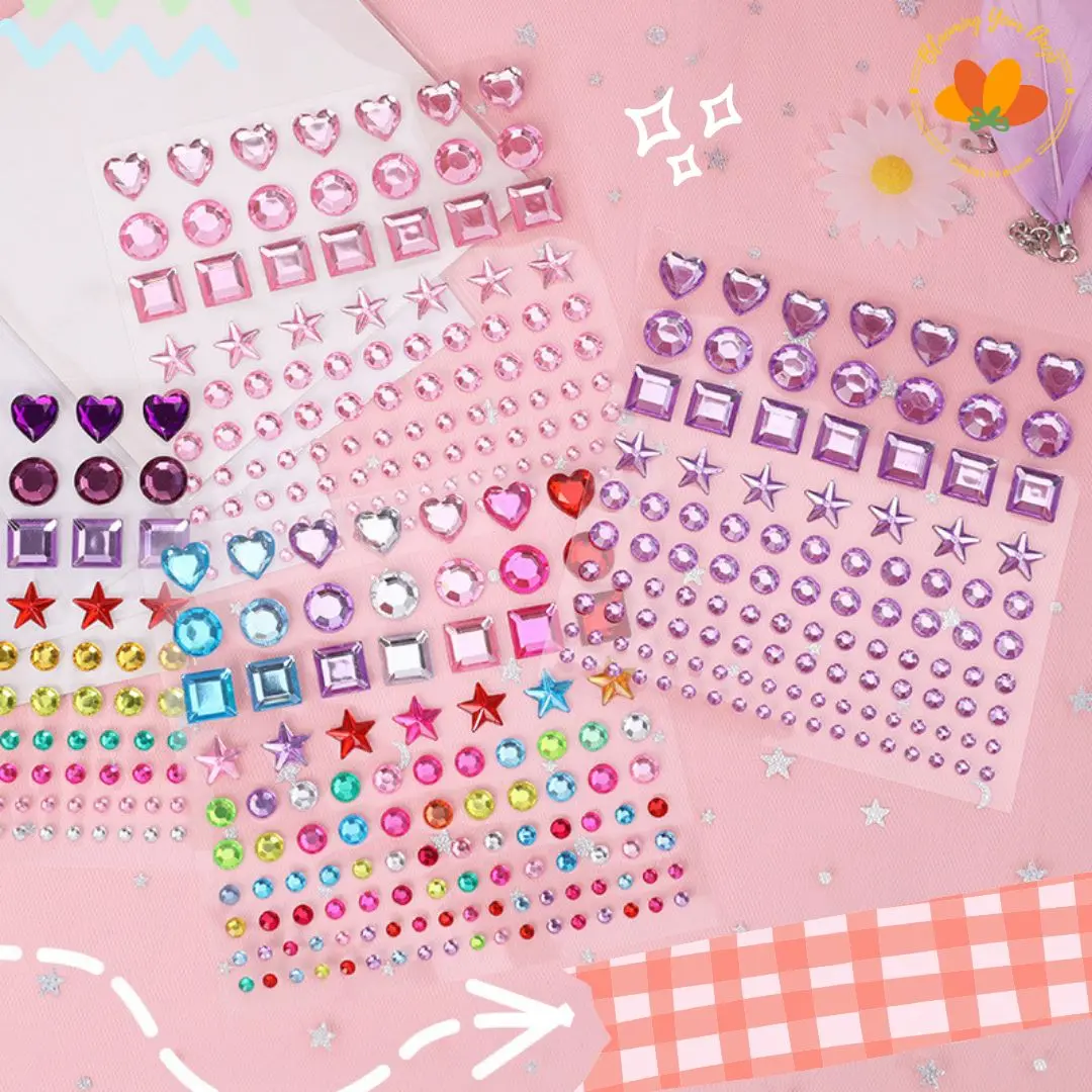3D Stiker kristal bintang sticker crystal star heart Hiasan Sticker Timbul DIY / Stiker DIY Timbul Motif PERMATA Perhiasan / Dekorasi Sticker Diamond