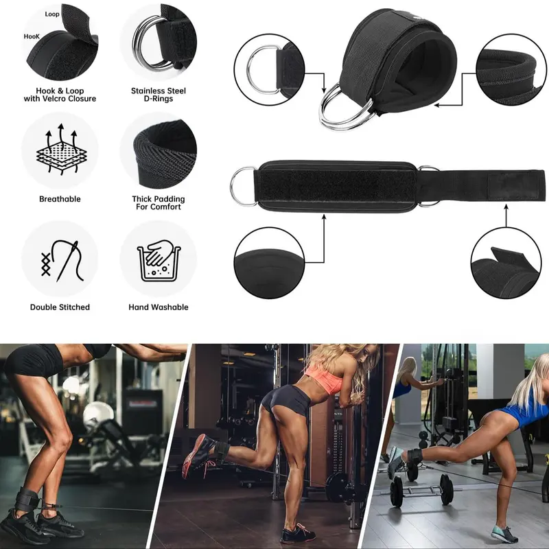 6-Piece Ankle Resistance Band Set – Elastic Straps for Leg/Hip Training |   Home Gym/Fitness |   Women’s Leg Strengthening Equipment 2