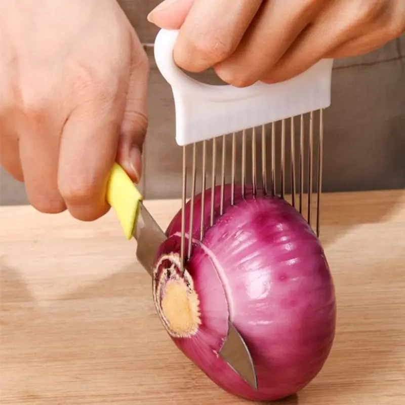 Onion Cutter, Portable Onion Slicer, 1 Count Stainless Steel Blade Vegetable Cutter, Kitchen Gadgets for Home Kitchen, Restaurant & Camping, Utensils 2