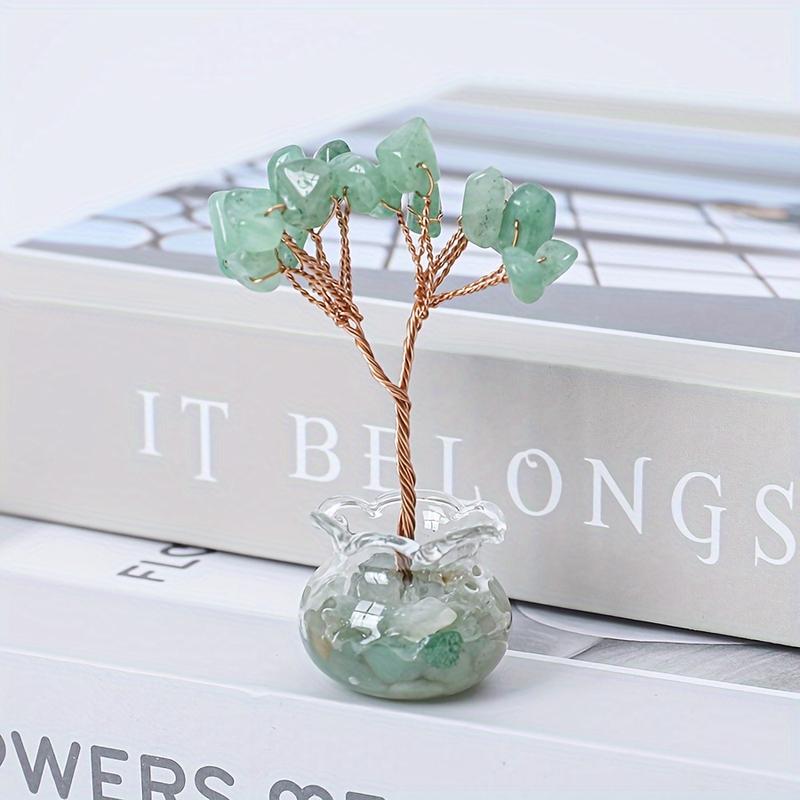 Cây Sỏi Amethyst, Thủ Công, Thiết Kế Thanh Lịch, Có Đế Kính Và Đồ Trang Trí Bằng Dây Điện, Đồ Trang Trí Thực Vật Thu Nhỏ Để Đồ Trang Trí Nhà Cửa, Làm Trang Sức 6