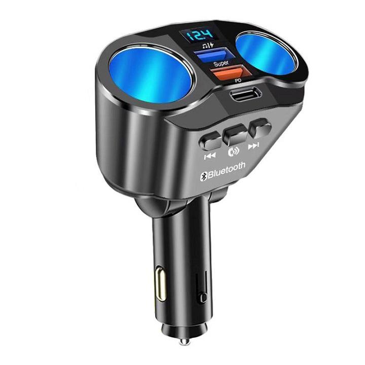 Bộ chia tẩu sạc ô tô nghe nhạc MP3 kết nối bluetooth không dây chia từ 1 tẩu sang 2 tẩu nguồn 12v 24v