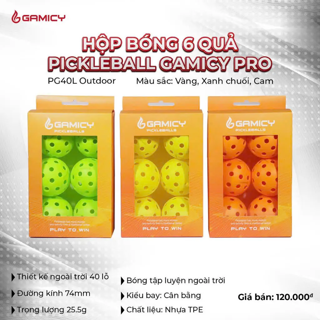 Hộp bóng Pickerball Gamicy pro, 6 quả chất lượng cao