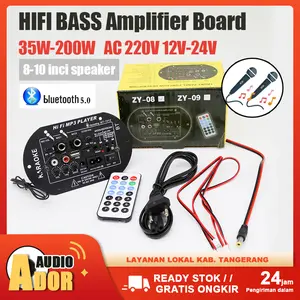 <Ready stok/COD> 8/10 Inch Amplifier Board Audio Bluetooth USB FM Radio TF Player Subwoofer 35W 220V 12V/24V Taffstudio Amplifier Monitor Komputer Pc