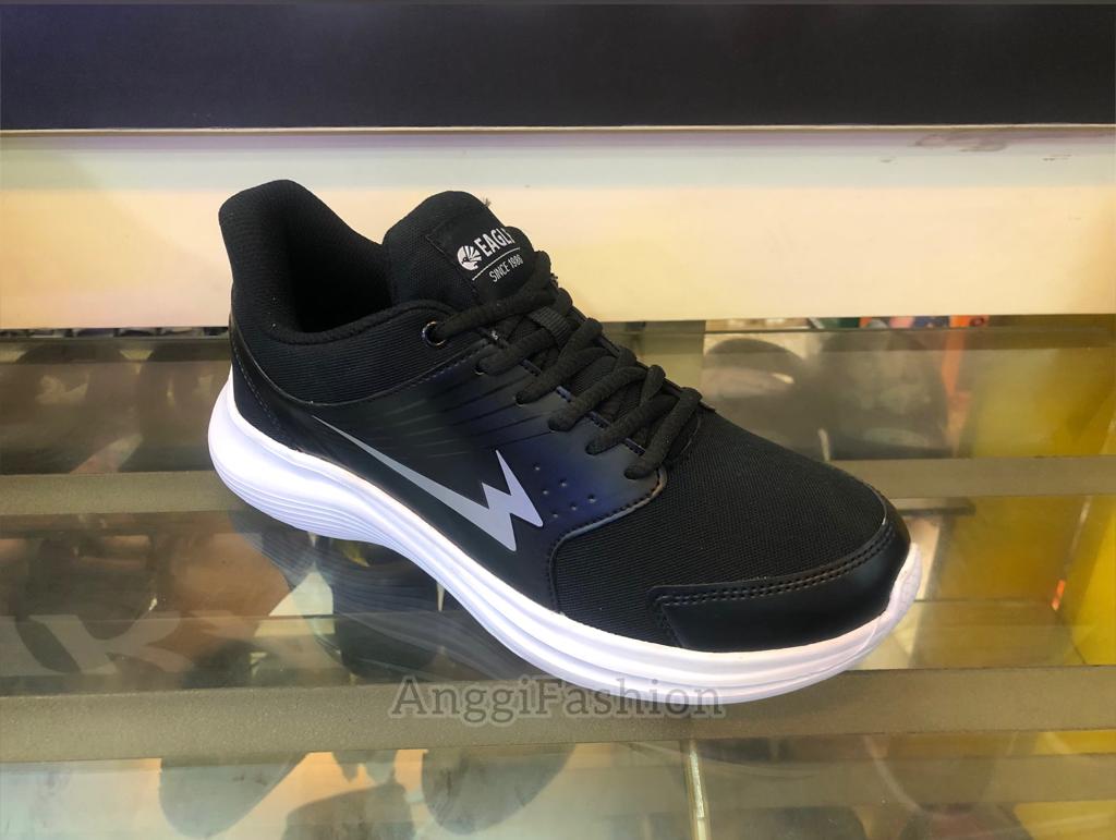 Sepatu Sneakers Pria Sepatu Sekolah Eagle Advan - Black/White Shoes