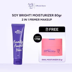 [BUY 1 GET 2] Finally Found You! Soy Bright! Moisturizer 80gr - 2in1 Primer Makeup FREE SNAIL MUCIN Moisturizer 50gr