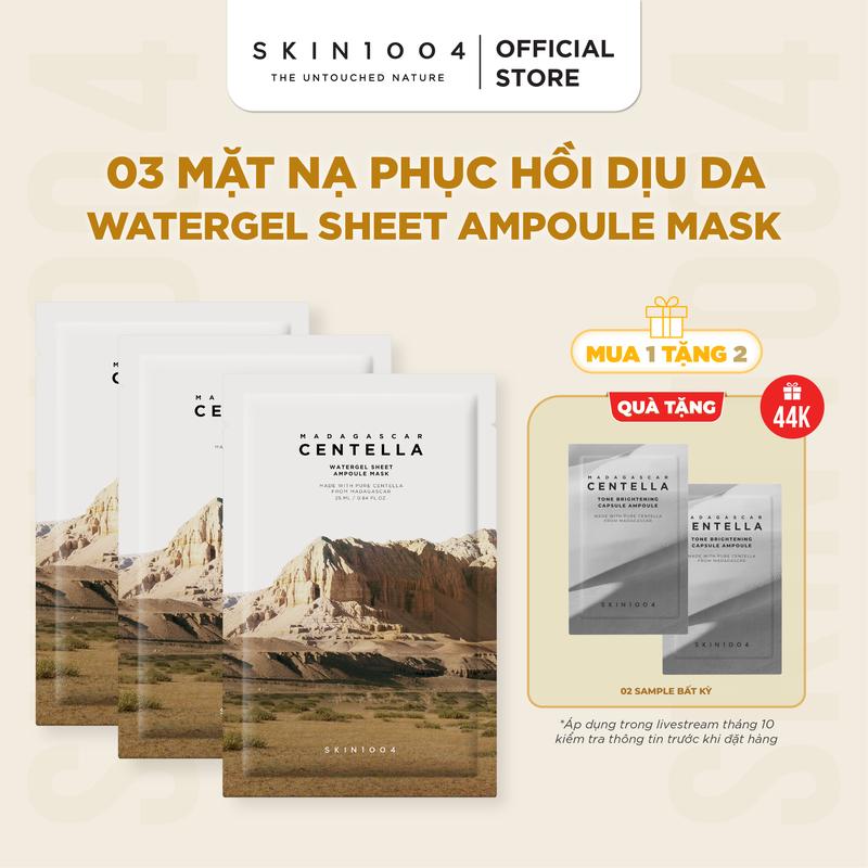 [LS][Tặng 2 sachets bất kì] SKIN1004 Combo 3 Mặt Nạ Giấy Dưỡng Ẩm Da Madagascar Centella Watergel Sheet Ampoule Mask 25ml/m