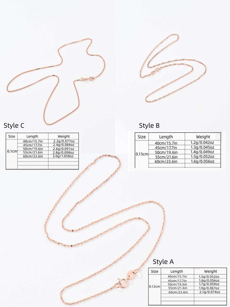 Product Introduction of 925 Sterling Silver Simple Chain Necklace, Minimalist Style Necklace, Fashion Jewelry Accessories for Women & Girls 1