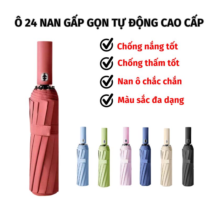 Dù Tự Động 24 Nan Chống Nắng Tốt Gấp Gọn Tiện Lợi